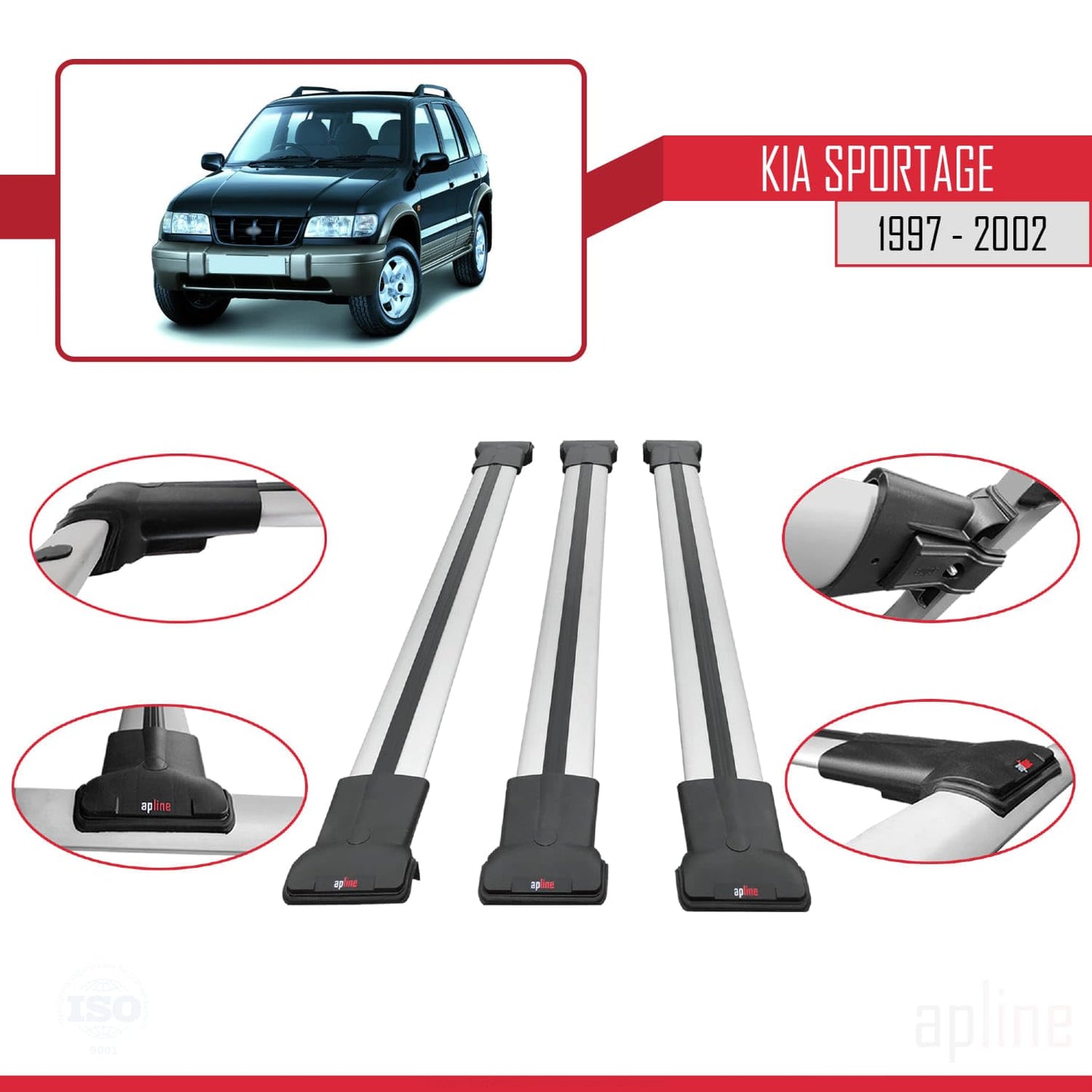 Compatible with Acura TSX Sport Wagon 2011-2014 Fly Model Car Roof Rack Cross Bar Grey Aluminium 3 Bars