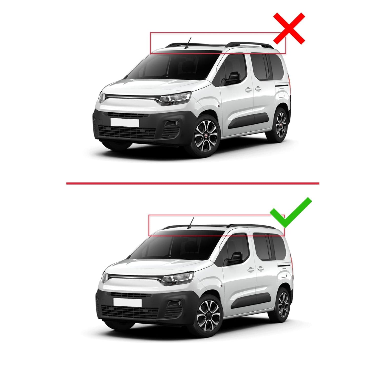 Compatible with Fiat Doblo 3 2023-2025 ACE-2 Car Roof Rack Cross Bar Grey Aluminium 2 Bars