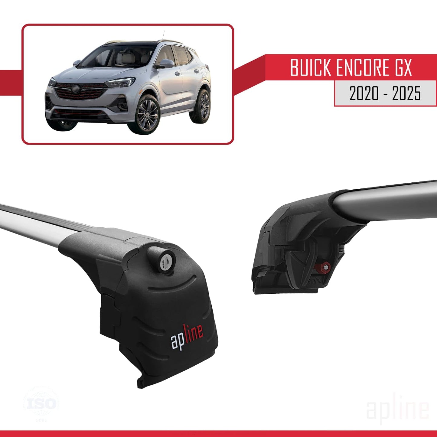 Compatible with Buick Encore GX 2020-2025 ACE-2 Car Roof Rack Cross Bar Grey Aluminium 2 Bars