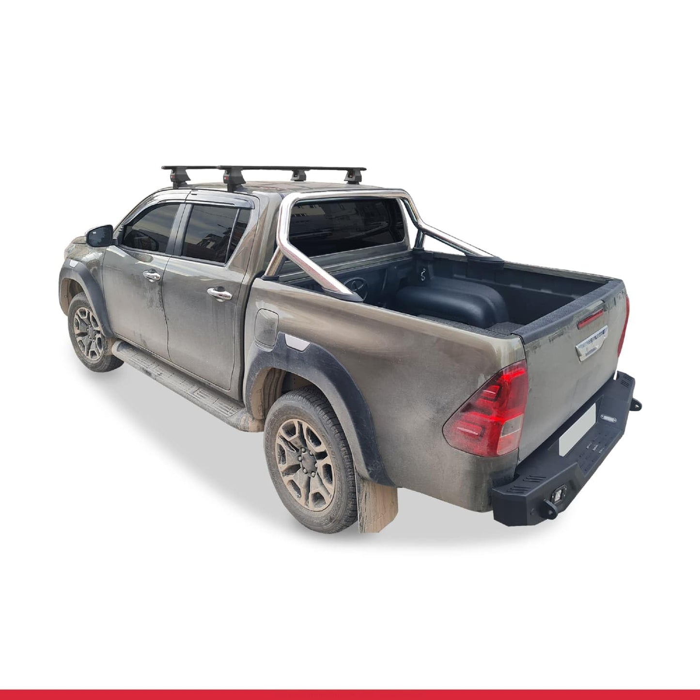 Compatible with Toyota Hilux 8 (AN130) 2015-2025 ACE-4 Car Roof Rack Cross Bar Black Aluminium 2 Bars