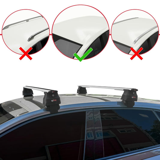 Compatible with Volkswagen Polo 6 (AE1) Post-Facelift 2021-2025 ACE-4 Car Roof Rack Cross Bar Grey Aluminium 2 Bars