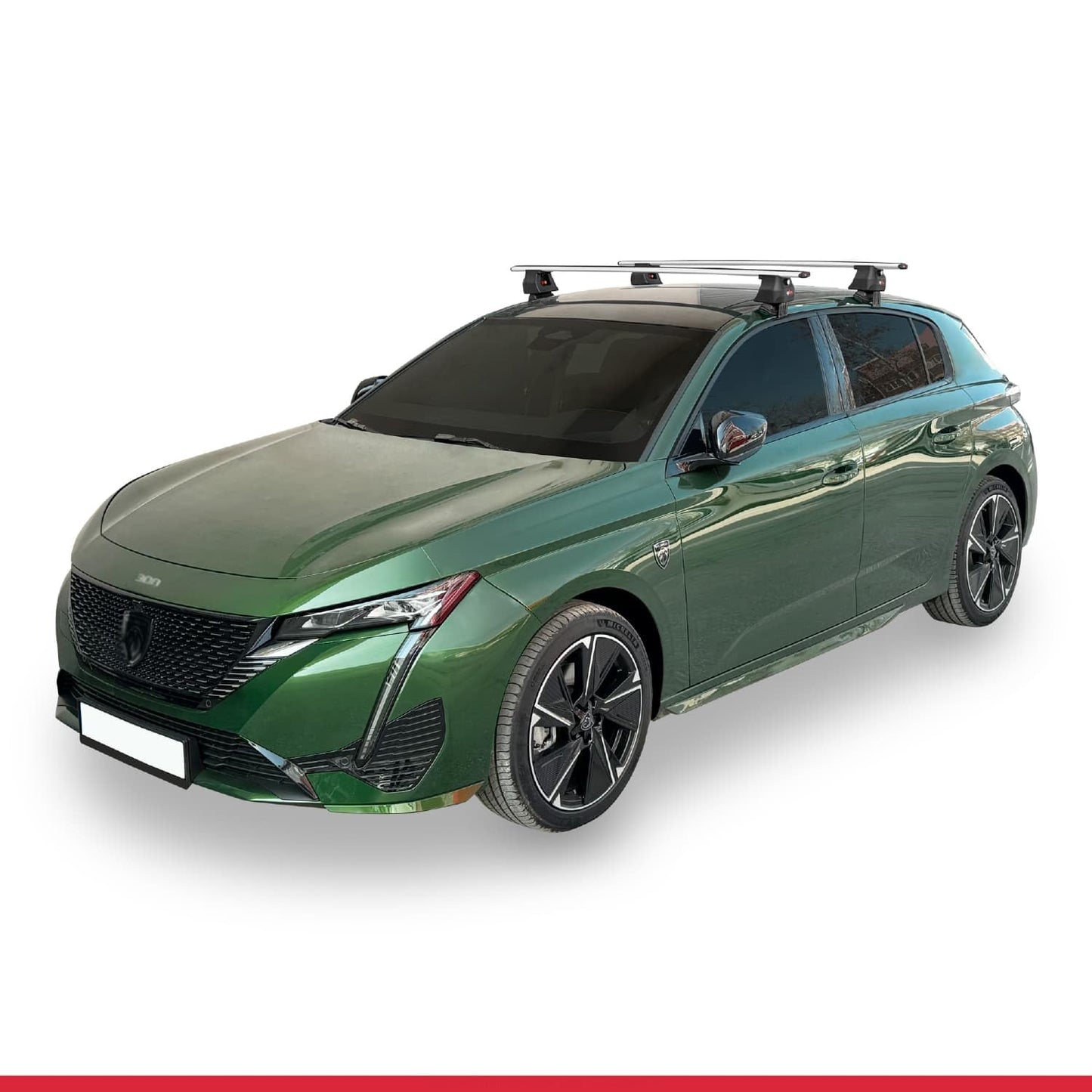 Compatible with Peugeot 308 III (P5) 2021-2025 ACE-4 Car Roof Rack Cross Bar Grey Aluminium 2 Bars
