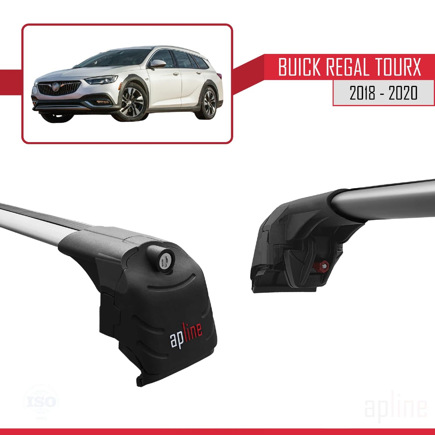 Compatible with Buick Regal TourX 2018-2020 ACE-2 Car Roof Rack Cross Bar Grey Aluminium 2 Bars