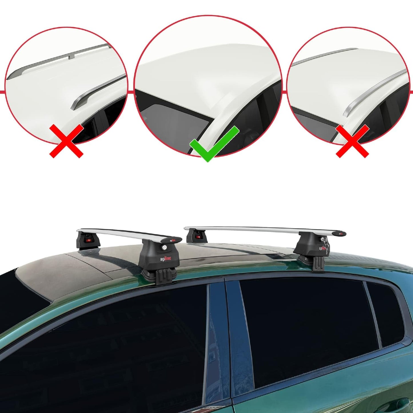 Compatible with Peugeot 308 III (P5) 2021-2025 ACE-4 Car Roof Rack Cross Bar Grey Aluminium 2 Bars