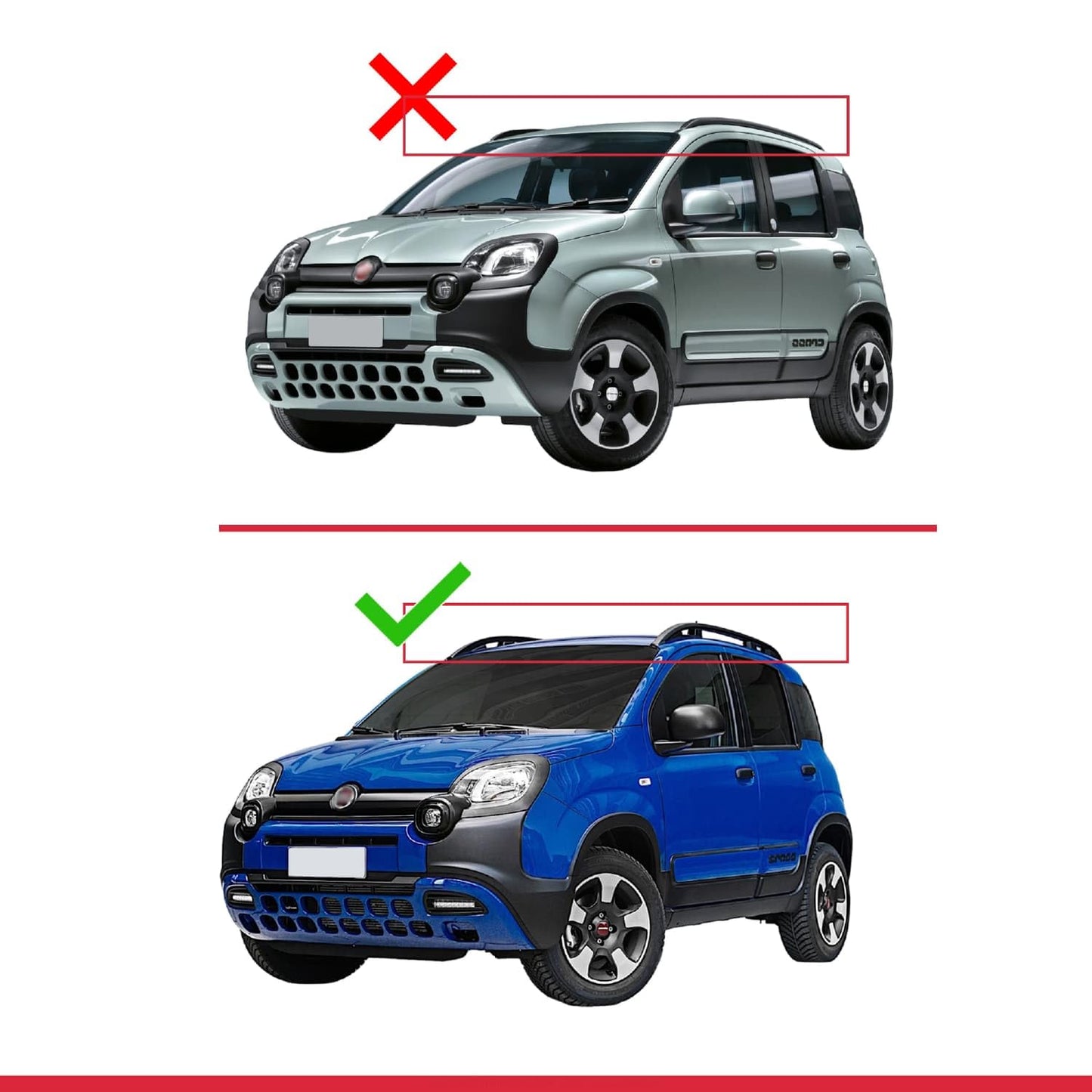 Compatible with Fiat Panda Cross 2014-2025 ACE-1 Car Roof Rack Cross Bar Grey Aluminium 3 Bars