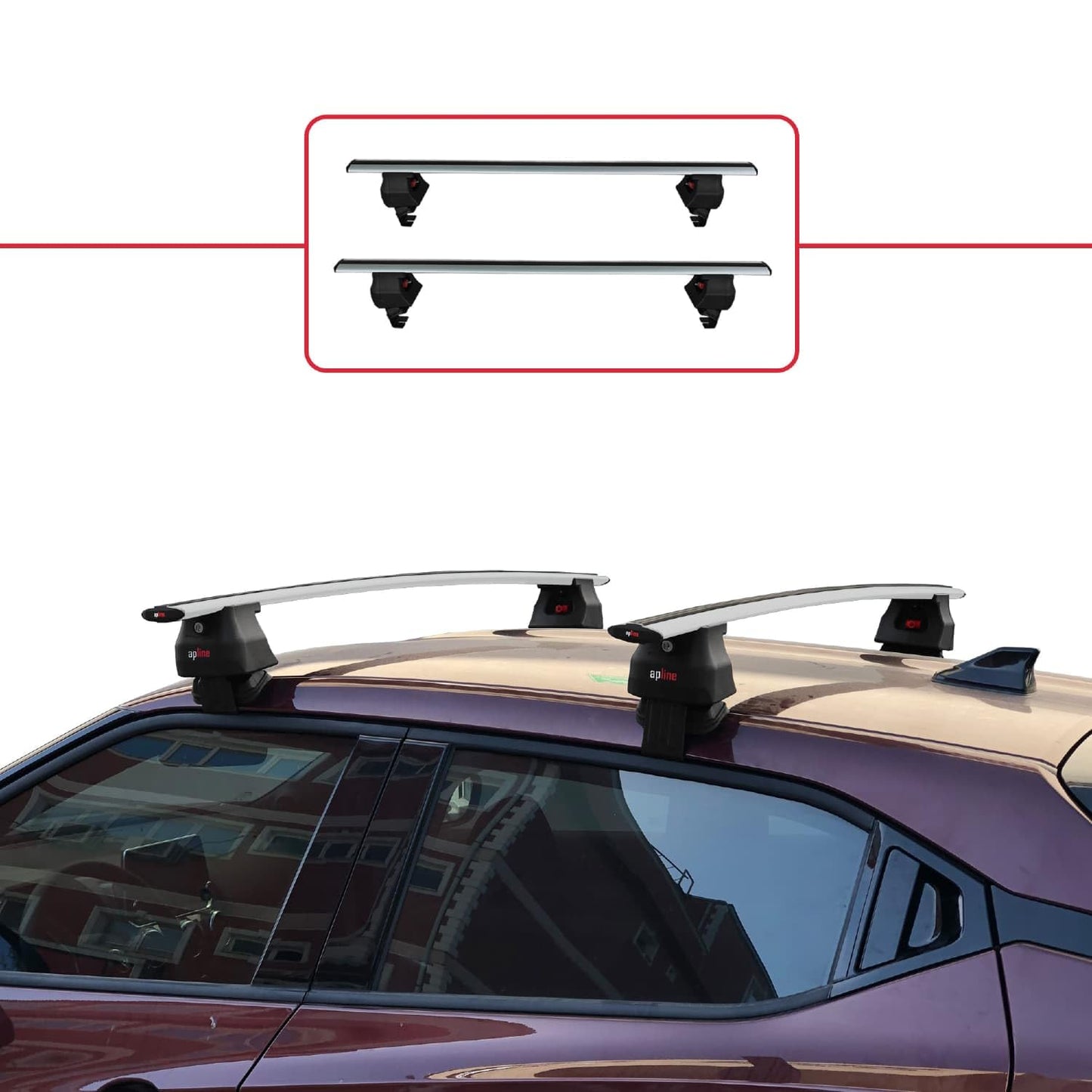 Compatible with Nissan Juke 2 (F16) 2020-2025 ACE-4 Car Roof Rack Cross Bar Grey Aluminium 2 Bars