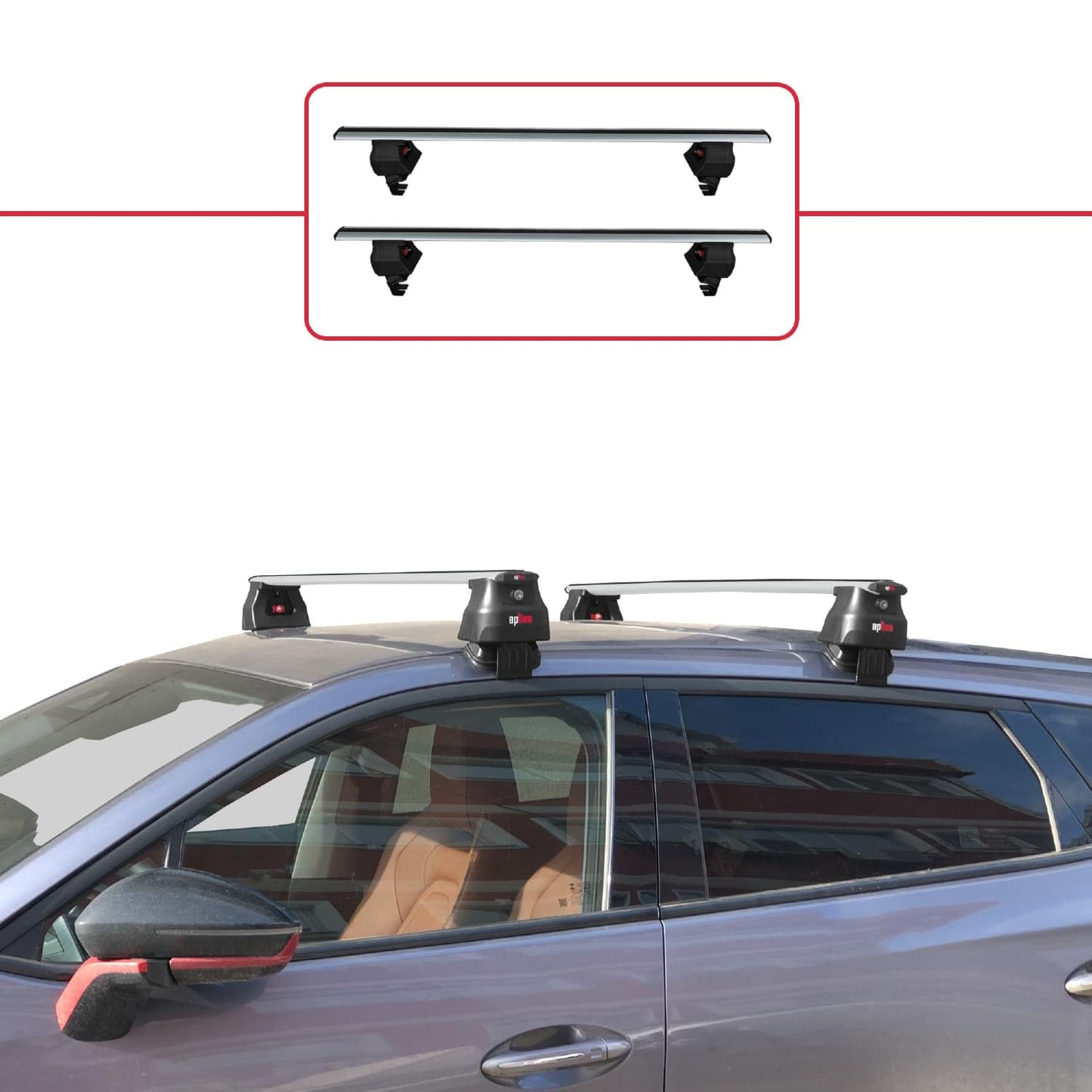 Compatible with Chery Omoda 5 2023-2025 ACE-4 Car Roof Rack Cross Bar Grey Aluminium 2 Bars