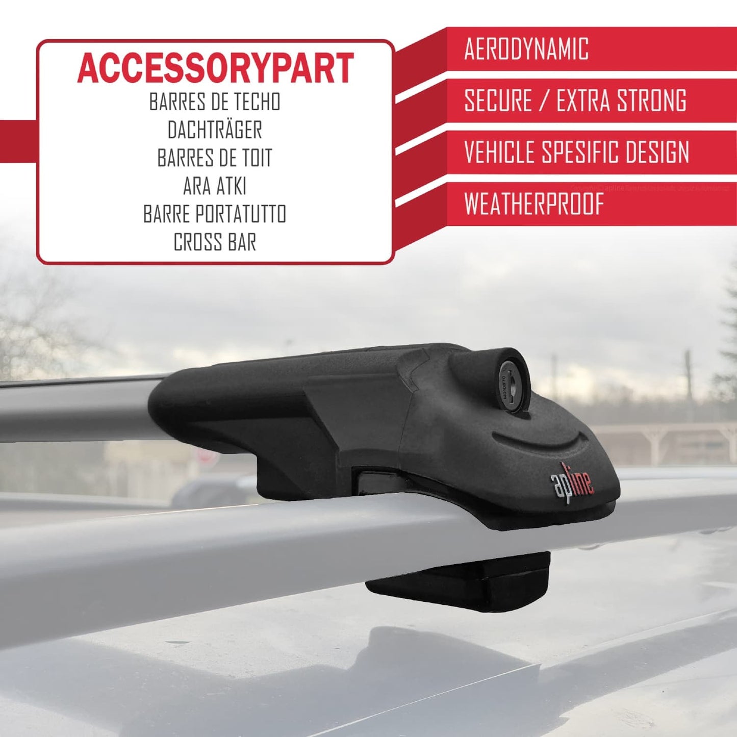 Compatible with Mazda Tribute (EP) 2000-2007 ACE-1 Model Roof Rack Gray 2 Aluminium Bars