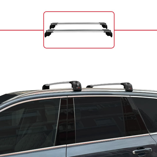 Compatible with Volvo XC90 II 2015-2025 ACE-2 Car Roof Rack Cross Bar Grey Aluminium 2 Bars