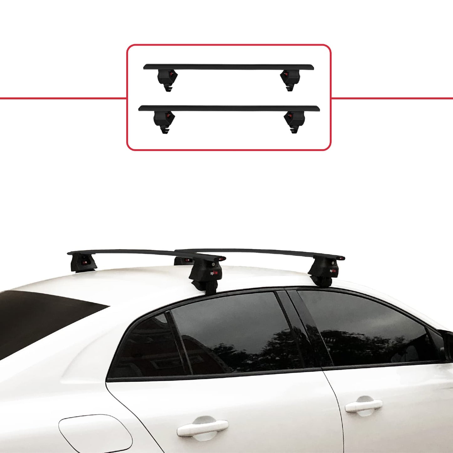 Compatible with Renault Megane 4 (BFB) Pre-Facelift 2016-2020 ACE-4 Car Roof Rack Cross Bar Black Aluminium 2 Bars