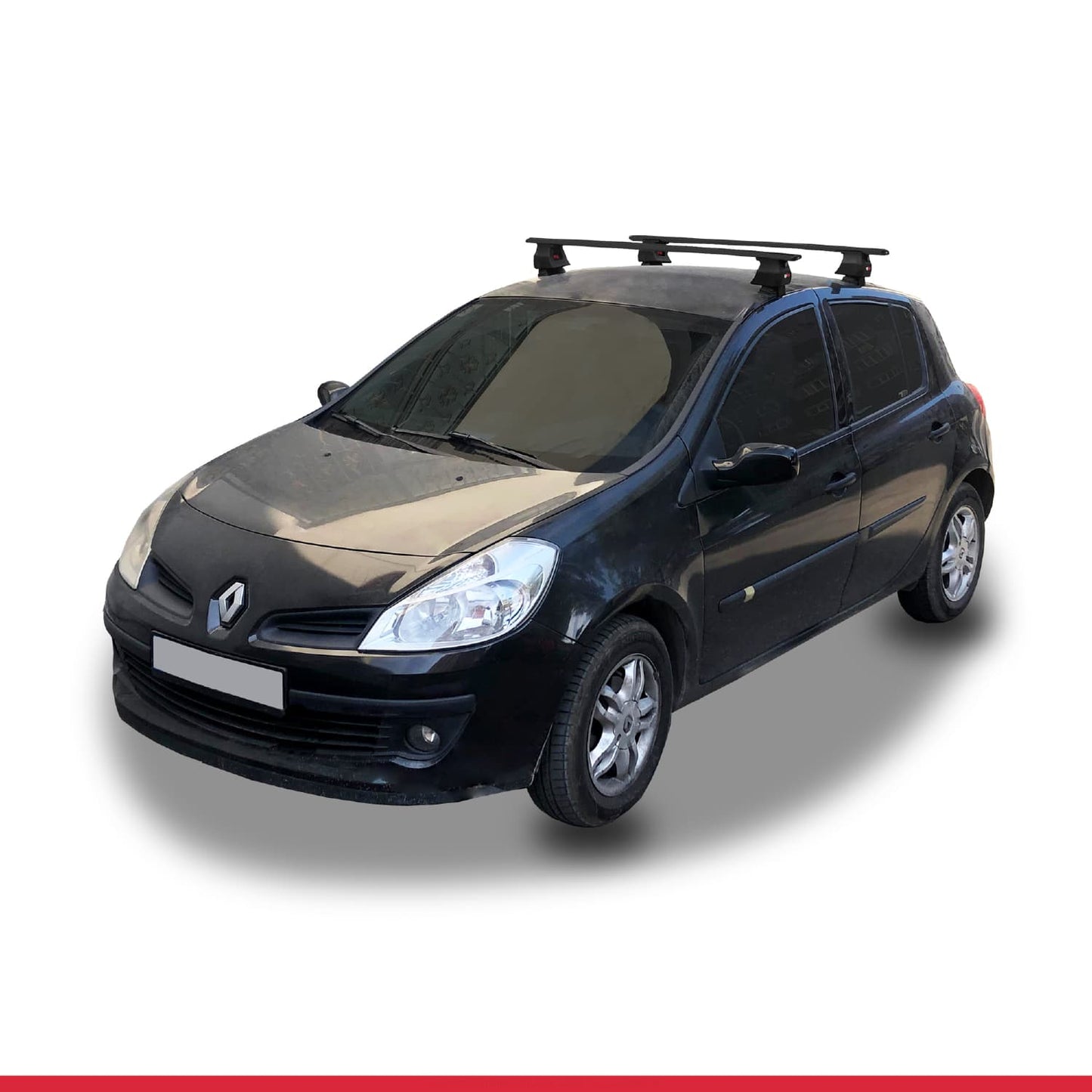Compatible with Renault Clio 3 2006-2012 ACE-4 Car Roof Rack Cross Bar Black Aluminium 2 Bars