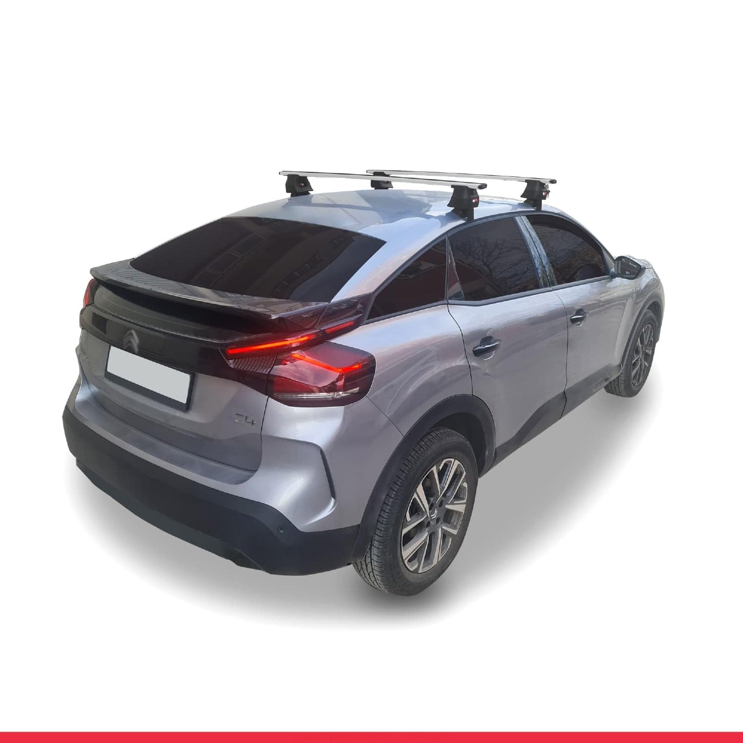 Compatible with Citroen C4 III (C41) 2020-2025 ACE-4 Car Roof Rack Cross Bar Grey Aluminium 2 Bars