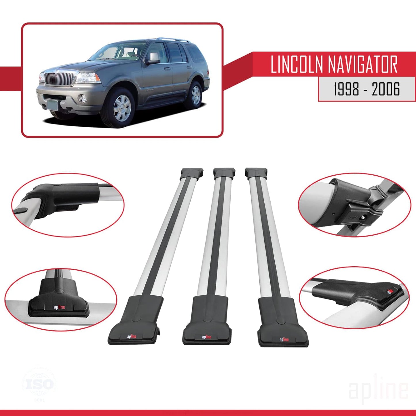 Compatible with Acura TSX Sport Wagon 2011-2014 Fly Model Car Roof Rack Cross Bar Grey Aluminium 3 Bars