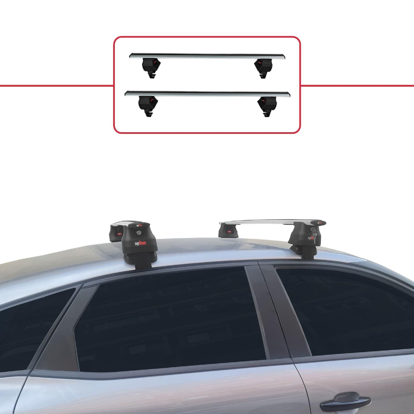 Compatible with Citroen C4 III (C41) 2020-2025 ACE-4 Car Roof Rack Cross Bar Grey Aluminium 2 Bars