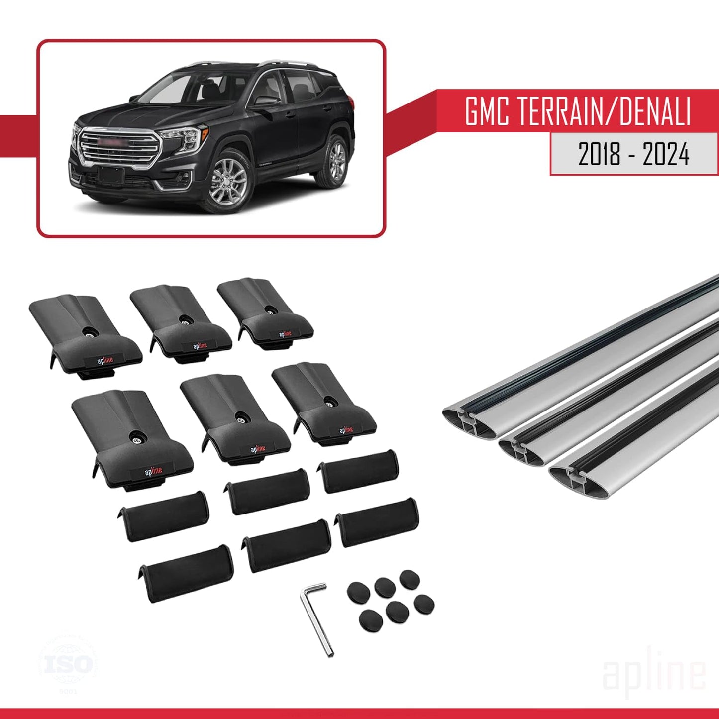 Compatible with Acura TSX Sport Wagon 2011-2014 Fly Model Car Roof Rack Cross Bar Grey Aluminium 3 Bars