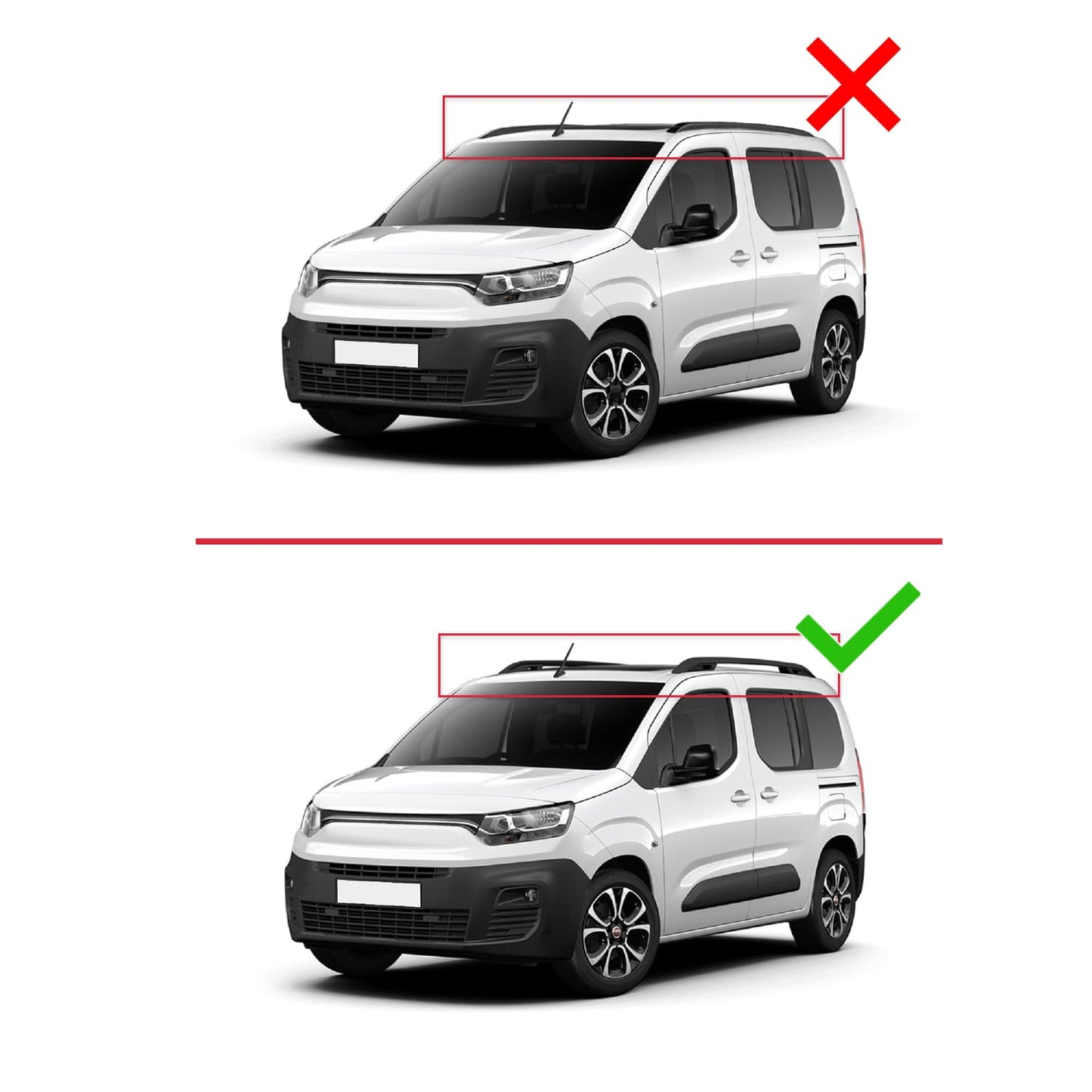 Compatible with Fiat Doblo 3 2023-2025 ACE-1 Car Roof Rack Cross Bar Black Aluminium 2 Bars