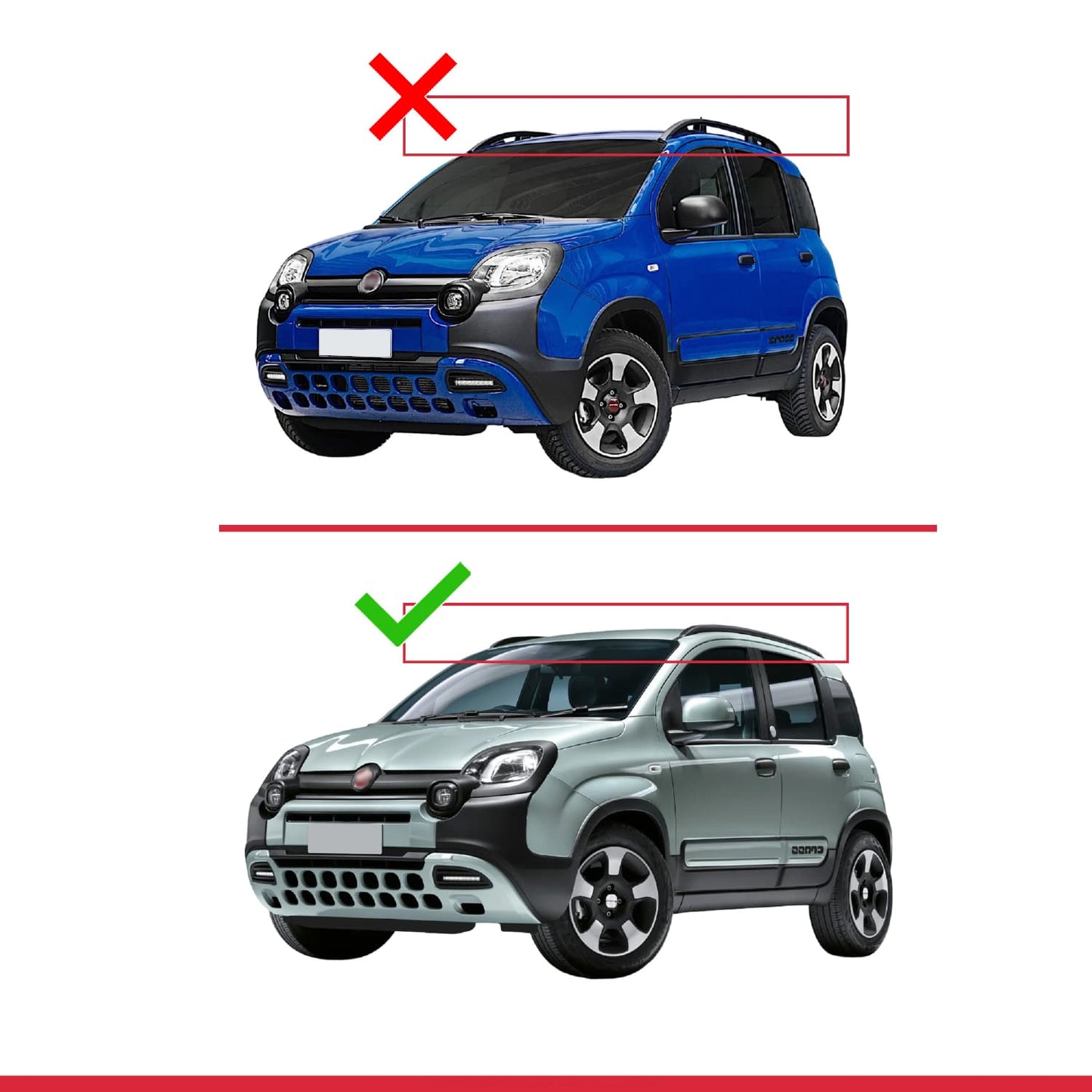 Compatible with Fiat Panda Cross 2014-2025 ACE-2 Car Roof Rack Cross Bar Black Aluminium 2 Bars
