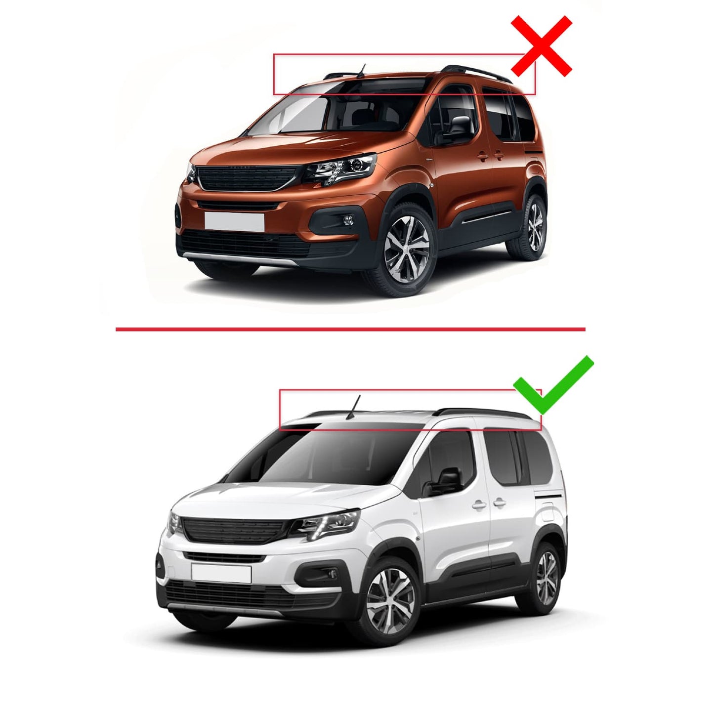 Compatible with Peugeot Rifter 2023-2024 ACE-2 Car Roof Rack Cross Bar Black Aluminium 2 Bars