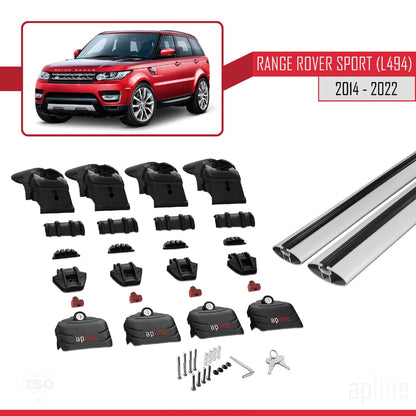 Compatible with Land Rover Range Rover Sport 2 (L494) 2014-2022 ACE-2 Car Roof Rack Cross Bar Grey Aluminium 2 Bars
