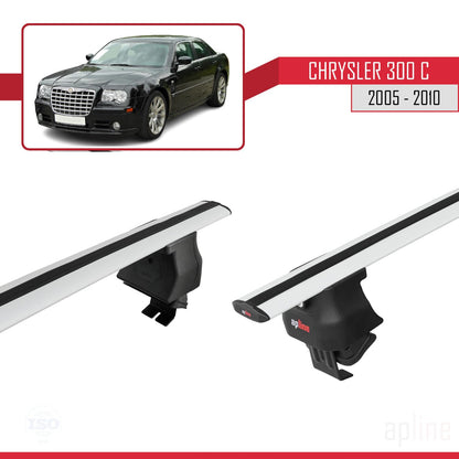 Compatible with Chrysler 300 C 2005-2010 ACE-4 Car Roof Rack Cross Bar Grey Aluminium 2 Bars