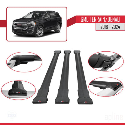 Compatible with Acura TSX Sport Wagon 2011-2014 Fly Model Car Roof Rack Cross Bar Black Aluminium 3 Bars