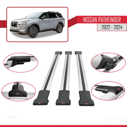 Compatible with Acura TSX Sport Wagon 2011-2014 Fly Model Car Roof Rack Cross Bar Grey Aluminium 3 Bars