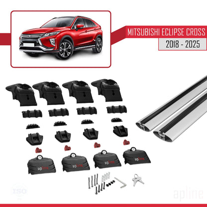 Compatible with Mitsubishi Eclipse Cross (GK) 2018-2025 ACE-2 Car Roof Rack Cross Bar Grey Aluminium 2 Bars