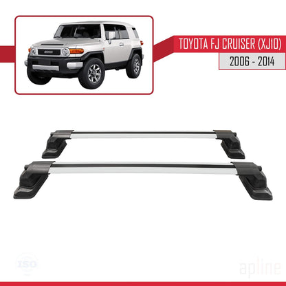 Compatible with Toyota FJ Cruiser (XJ10) 2006-2014 ACE-3 Car Roof Rack Cross Bar Grey Aluminium 2 Bars
