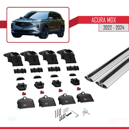 Compatible with Acura MDX 2022-2024 ACE-2 Car Roof Rack Cross Bar Grey Aluminium 2 Bars