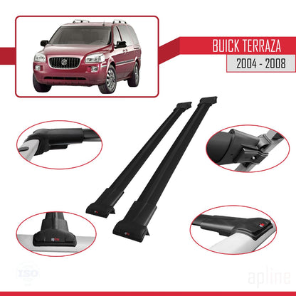 Compatible with Buick Terraza CXL 2004-2008 Fly Model Car Roof Rack Cross Bar Black Aluminium 2 Bars