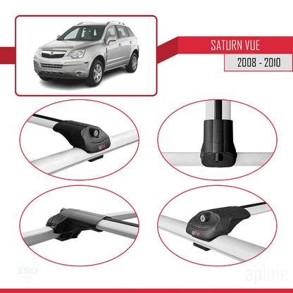 Compatible with Saturn Vue 2 2008-2010 ACE-1 Car Roof Rack Cross Bar Grey Aluminium 2 Bars