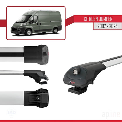 Compatible with Citroen Jumper 2 2007-2025 ACE-1 Car Roof Rack Cross Bar Grey Aluminium 2 Bars
