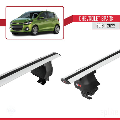 Compatible with Chevrolet Spark (M400) 2016-2022 ACE-4 Car Roof Rack Cross Bar Grey Aluminium 2 Bars