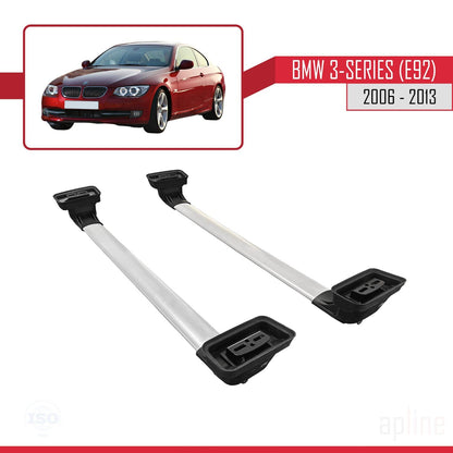 Compatible with BMW 3 Series (E92) 2006-2013 ACE-3 Car Roof Rack Cross Bar Grey Aluminium 2 Bars