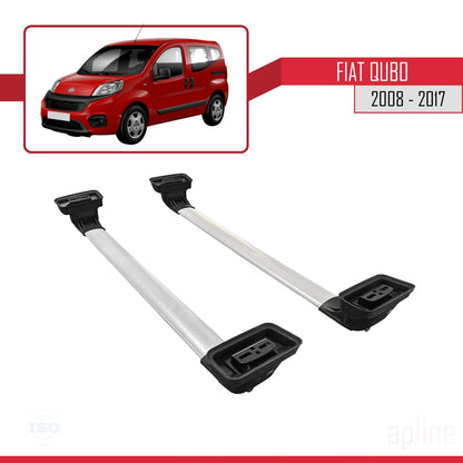 Compatible with Fiat Qubo 2008-2017 ACE-3 Car Roof Rack Cross Bar Grey Aluminium 2 Bars