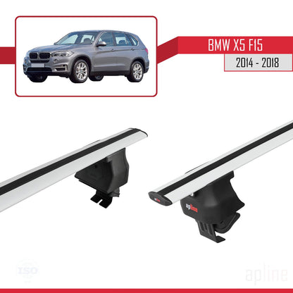 Compatible with BMW X5 (F15) 2014-2018 ACE-4 Car Roof Rack Cross Bar Grey Aluminium 2 Bars
