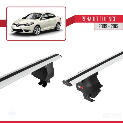 Compatible with Renault Fluence 2009-2015 ACE-4 Car Roof Rack Cross Bar Grey Aluminium 2 Bars