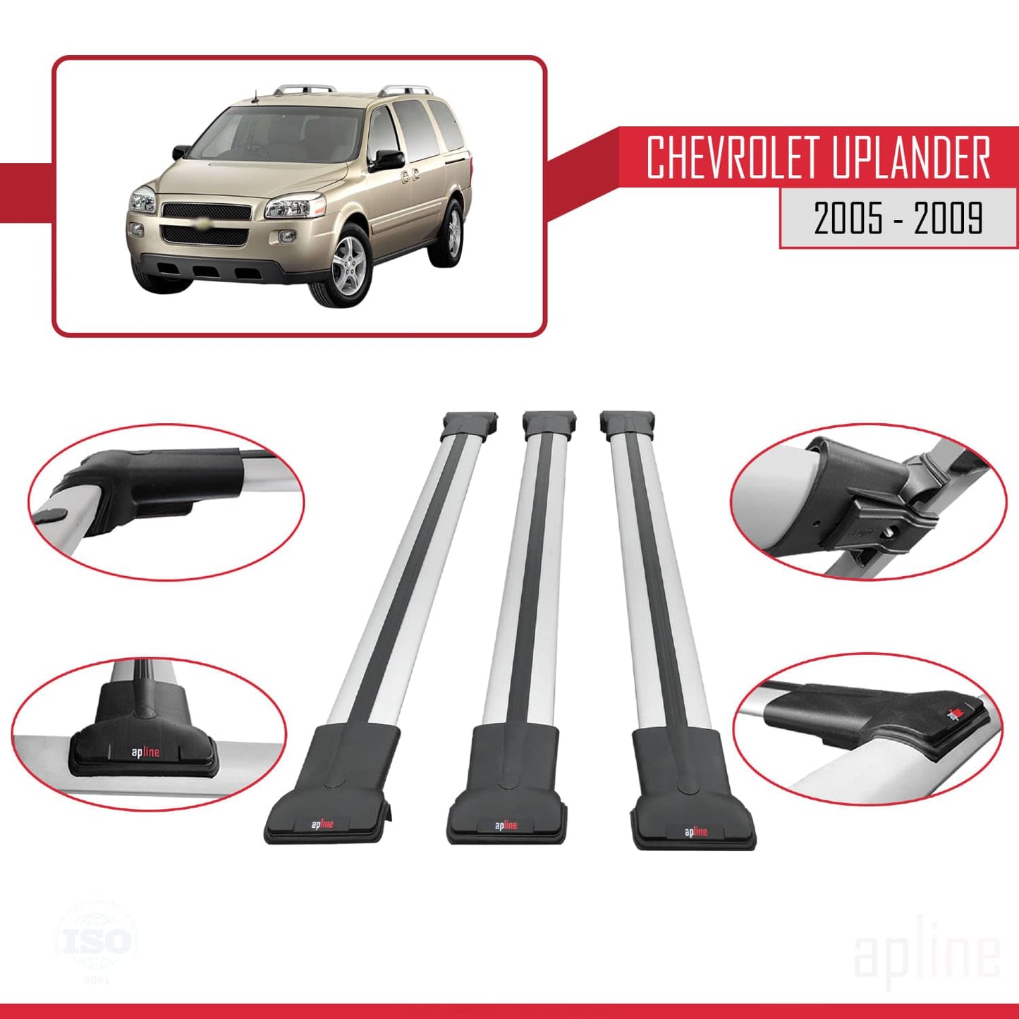Compatible with Acura TSX Sport Wagon 2011-2014 Fly Model Car Roof Rack Cross Bar Grey Aluminium 3 Bars