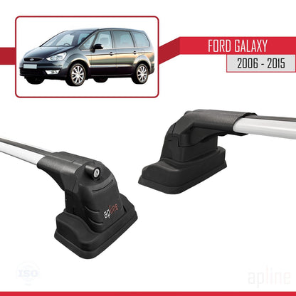 Compatible with Ford Galaxy (MK3) 2006-2015 ACE-3 Car Roof Rack Cross Bar Grey Aluminium 2 Bars