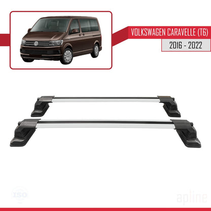Compatible with Volkswagen Caravelle (T6) 2016-2022 ACE-3 Car Roof Rack Cross Bar Grey Aluminium 2 Bars