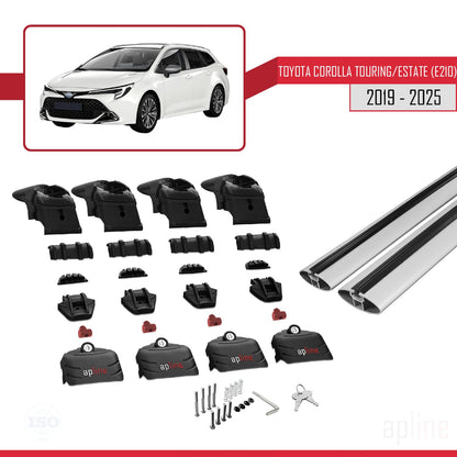 Compatible with Toyota Corolla Touring (E210) 2019-2025 ACE-2 Car Roof Rack Cross Bar Grey Aluminium 2 Bars