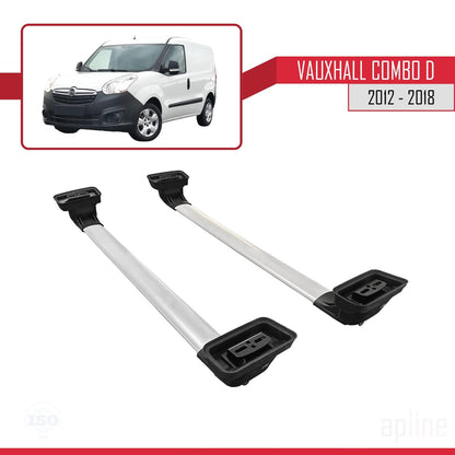 Compatible with Vauxhall Combo D 2012-2018 ACE-3 Car Roof Rack Cross Bar Grey Aluminium 2 Bars