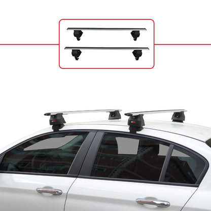 Compatible with Fiat Egea Sedan 2015-2025 ACE-4 Car Roof Rack Cross Bar Grey Aluminium 2 Bars