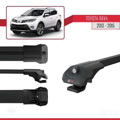 Compatible with Toyota RAV4 IV (XA40) Pre-Facelift 2013-2015 ACE-1 Car Roof Rack Cross Bar Black Aluminium 2 Bars