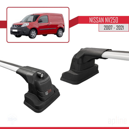Compatible with Nissan NV250 2007-2021 ACE-3 Car Roof Rack Cross Bar Grey Aluminium 2 Bars