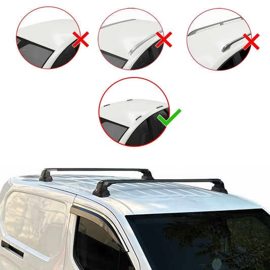 Compatible with Nissan NV250 2007-2021 ACE-3 Car Roof Rack Cross Bar Black Aluminium 2 Bars