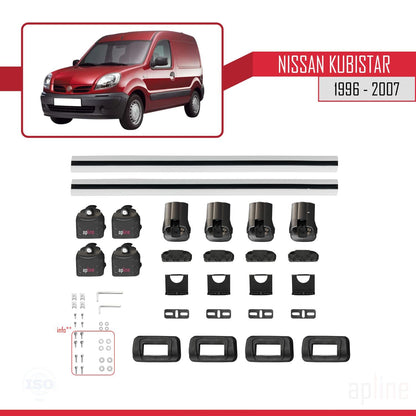 Compatible with Nissan Kubistar 1996-2007 ACE-3 Car Roof Rack Cross Bar Grey Aluminium 2 Bars
