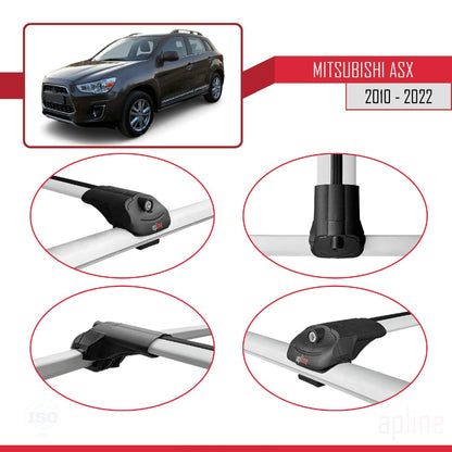 Compatible with Mitsubishi ASX (GA) 2010-2022 ACE-1 Car Roof Rack Cross Bar Grey Aluminium 3 Bars