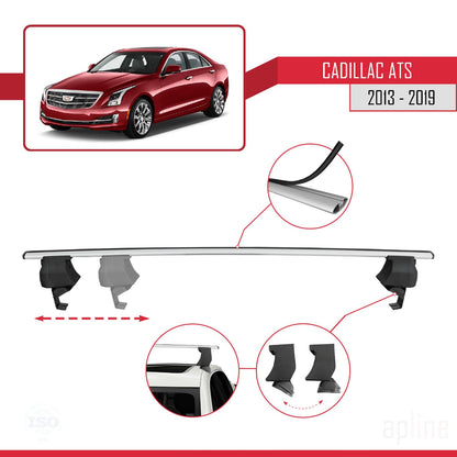 Compatible with Cadillac ATS 2013-2019 ACE-4 Car Roof Rack Cross Bar Grey Aluminium 2 Bars