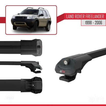 Compatible with Land Rover Freelander (L314) 1998-2006 ACE-1 Car Roof Rack Cross Bar Black Aluminium 2 Bars
